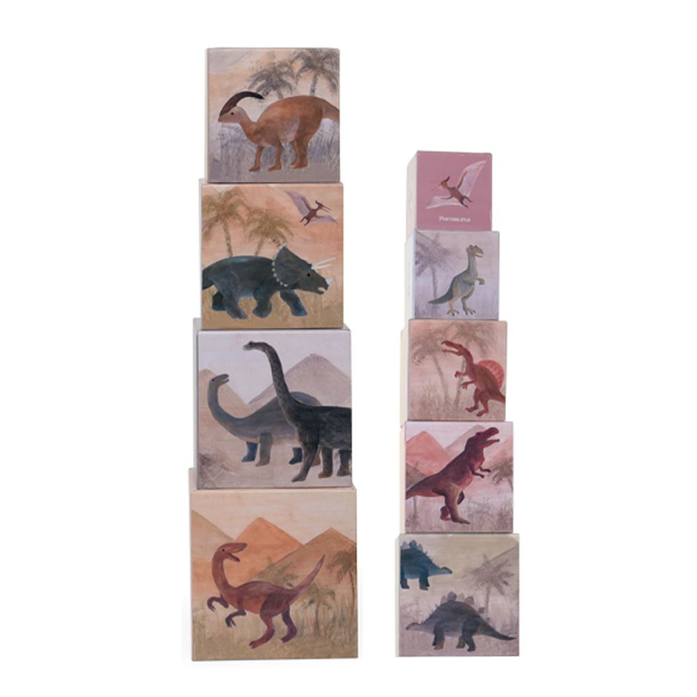 1.2.3 pyramide à empiler de dinosaures. carton FSC