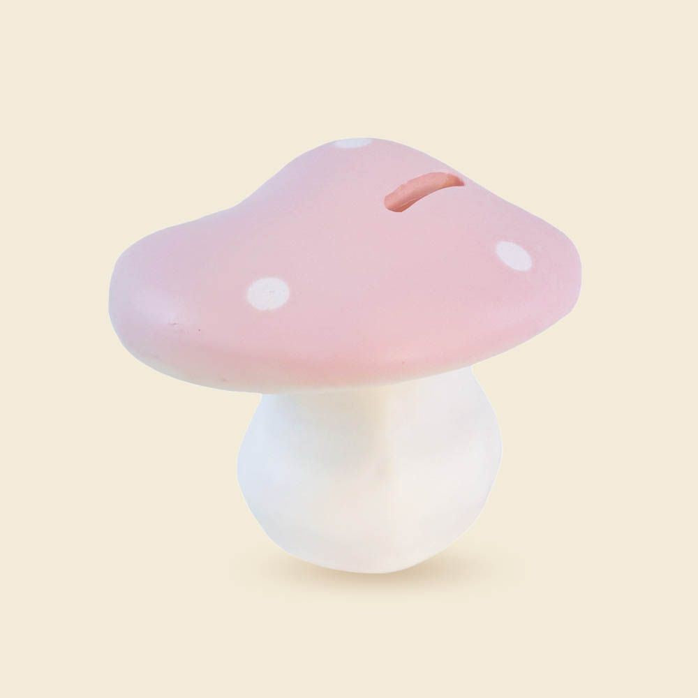 Tirelire Egmont champignon rose. 11 cm.