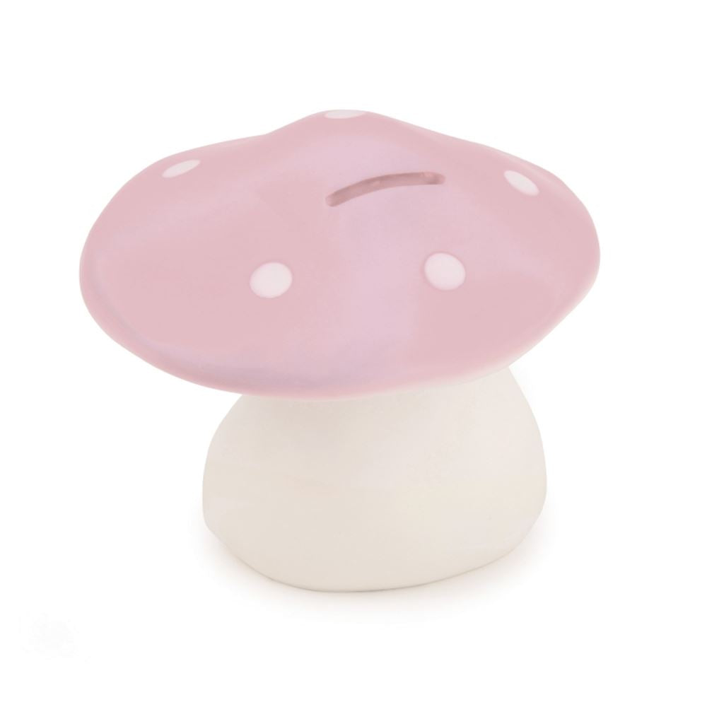 Tirelire Egmont champignon rose. 11 cm.