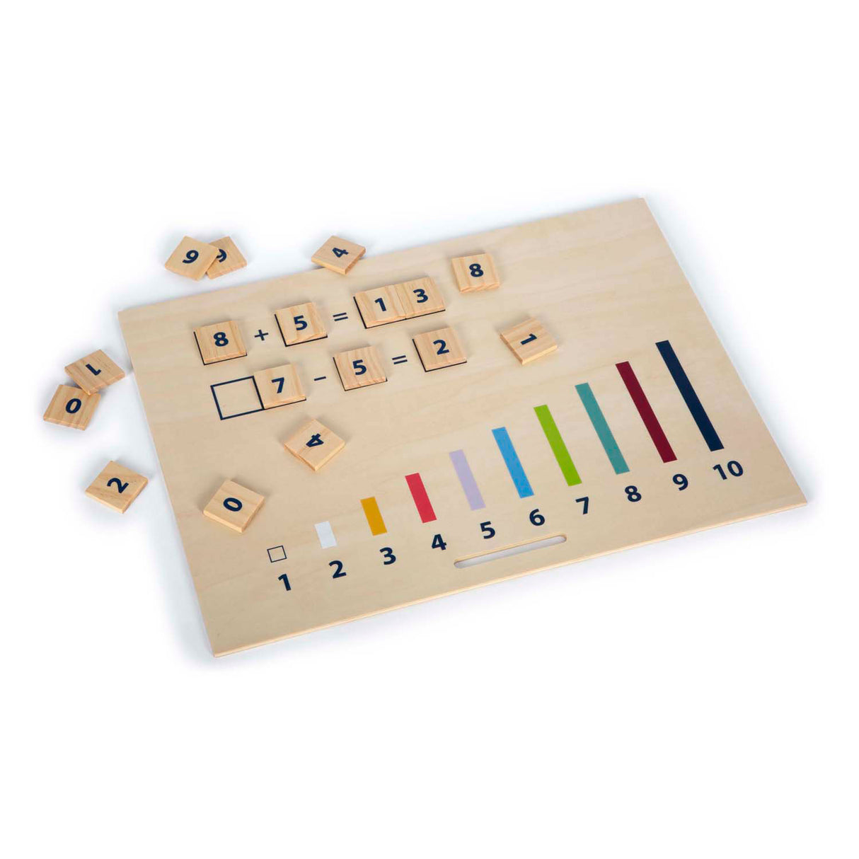 Small foot - boîte d'apprentissage en bois avec tiges mathématiques et jeu de blocs mathématiques