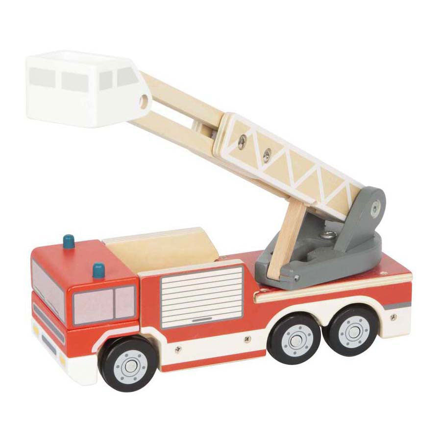 Small foot - camion de pompier en bois avec échelle tournante