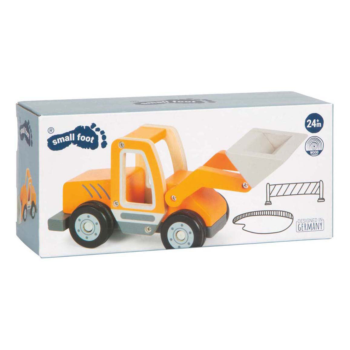 Small foot - chargeuse sur pneus en bois avec pelle