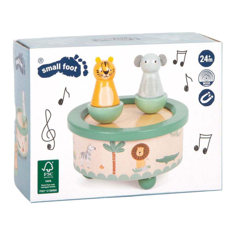 Small foot - boîte à musique en bois safari fsc