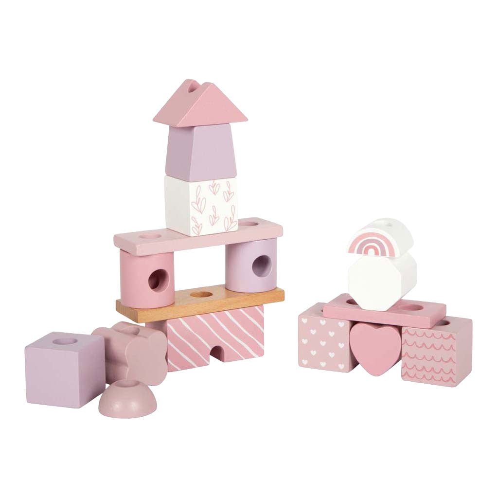 Small foot - maison empilable en bois rose - 18 pcs.