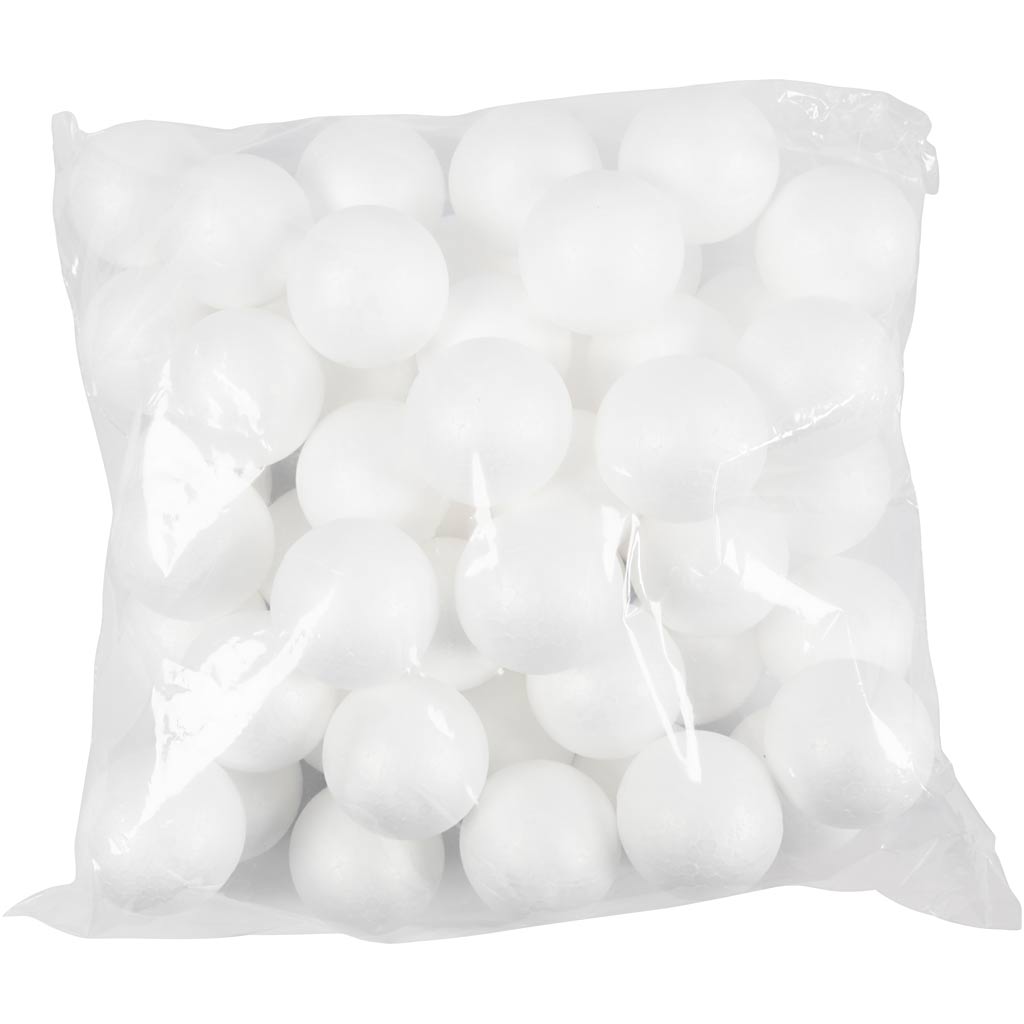 Boules Creativ company, d 5 cm, blanches, 50 pièces 1 boîte