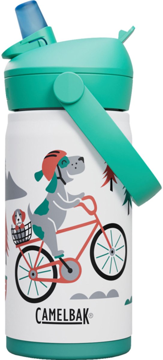 Camelbak thrive flip paille gourde enfants - 350 ml - acier inoxydable - avec paille - bouteille d'eau isolante - blanc