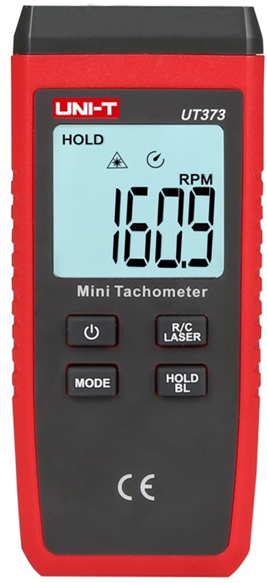 Tachymètre laser Uni-t UT373 - tachymètre numérique 2,5 à 99 999 tr/min - mini-compteur de régime précis avec min max moy + hold