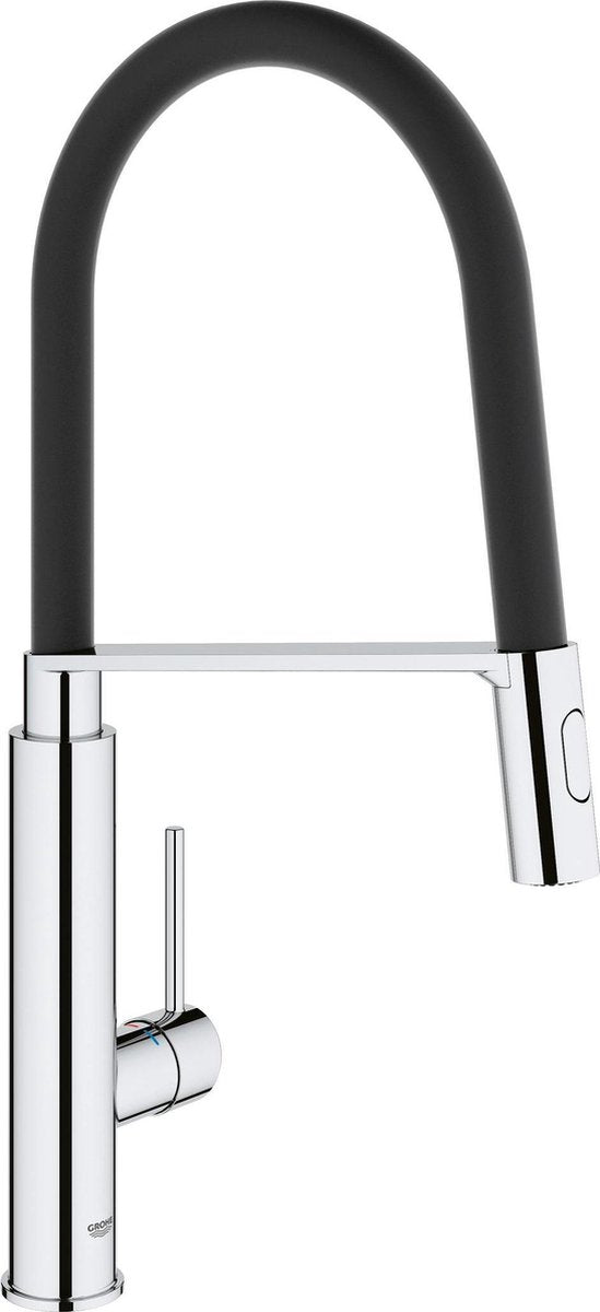 Robinet de cuisine Grohe Concetto - bec haut - plage de pivotement à 360° - avec douchette extractible et 2 types de jet - chrome