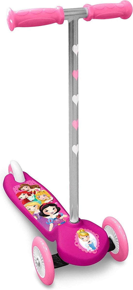 Princesse trottinette enfant 3 roues frein à pied filles rose