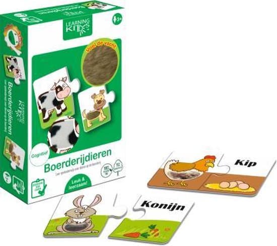 Bongers jouets kits d'apprentissage - animaux de la ferme - 6 x 2 pièces