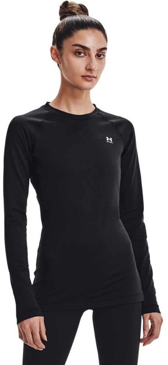 Pull de sport Under Armour UA CG Authentics Crew pour Femme - Noir - Blanc