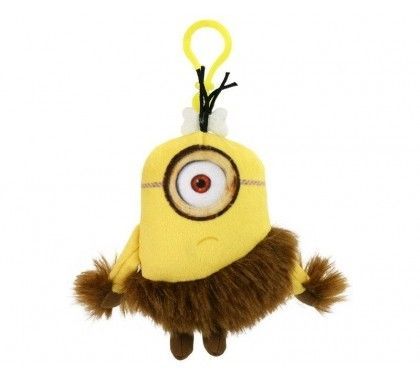 Porte-clés minions Van der Doelen peluche 1 oeil 15 cm