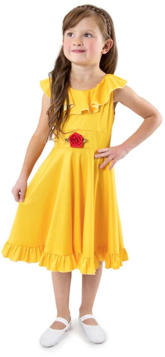 Petites aventures - robe virevoltante beauté jaune – taille (116-122)