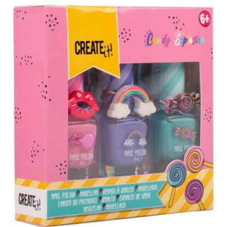 Créez-le ! vernis à ongles bonbons avec 3 anneaux | 6 pièces