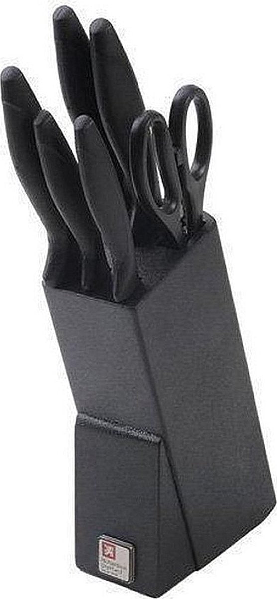 Richardson Sheffield bloc de couteaux de cuisine laser 6 pièces noir
