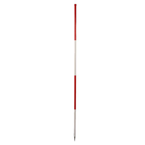 Poteau métallique 2m blanc-rouge | 12 pièces
