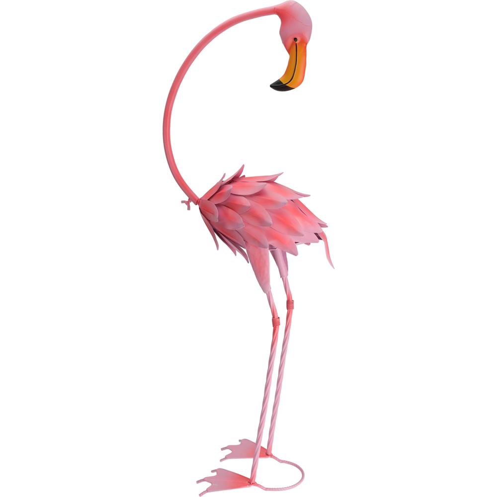 Flamant rose métal 30x16x70cm