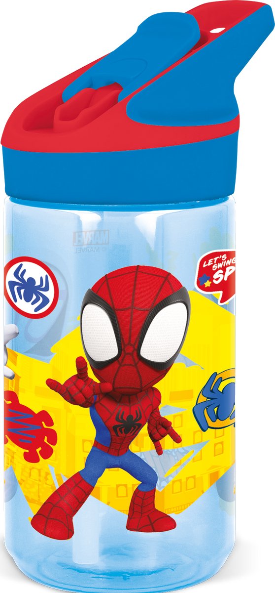 Gourde Stor Spidey Tritan Premium - 480 ml - se ferme bien - gourde pour enfants - bleu rouge