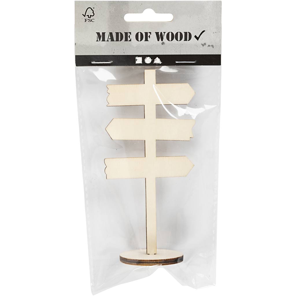 Creativ Company Flèches de plaque en bois à pied, 12 cm