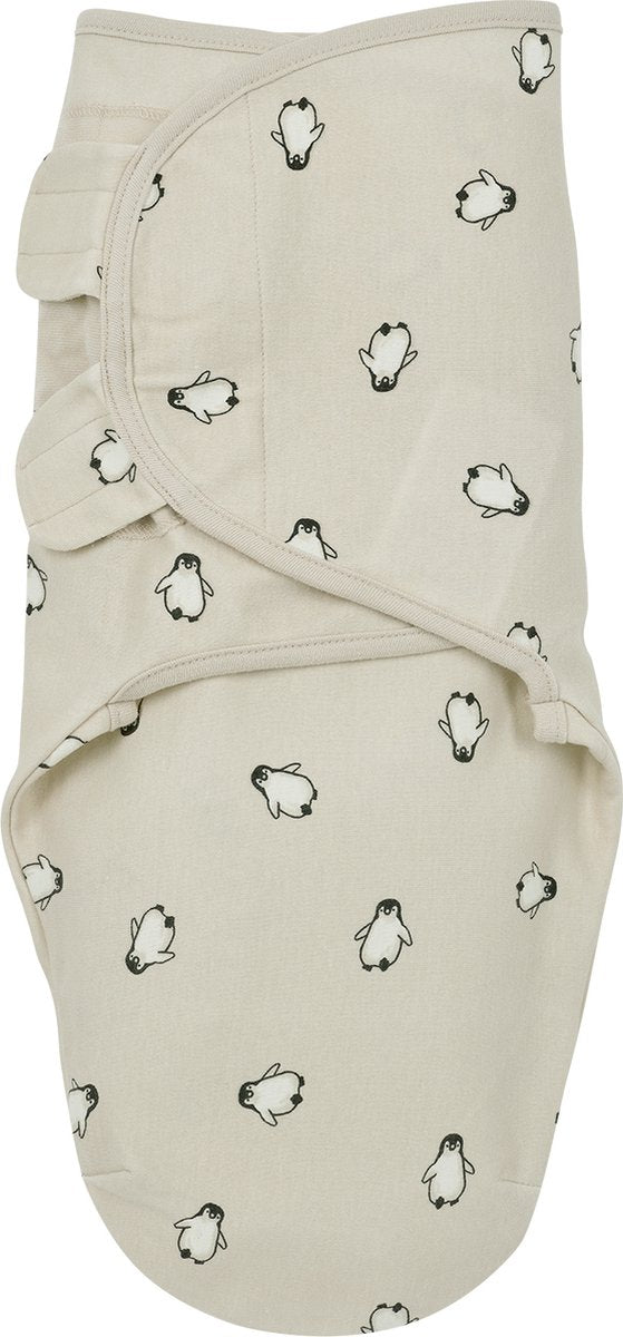 Couverture d'emmaillotage Meyco pour bébé pingouin - sable doux - 0-3 mois - 1,0 tog