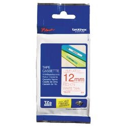 Ruban d'étiquettes brother tze232 12mmx8m rouge blanc