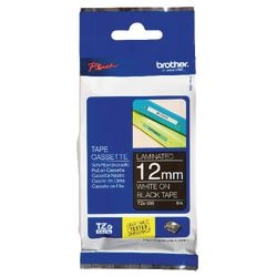 Ruban d'étiquettes brother tze335 12mmx8m blanc noir