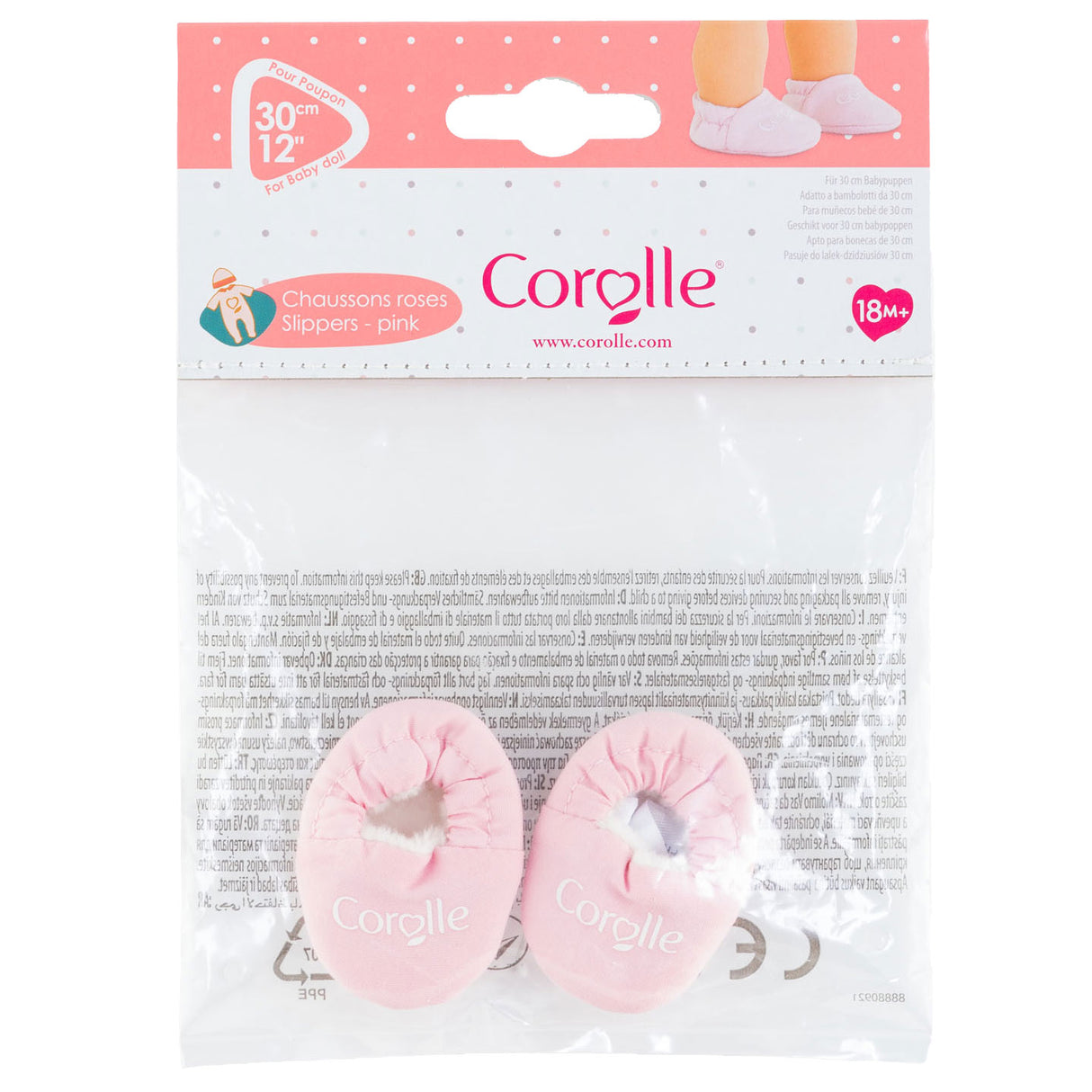 Corolle Mon Premier Poupon - Slippers de poupées rose, 30 cm