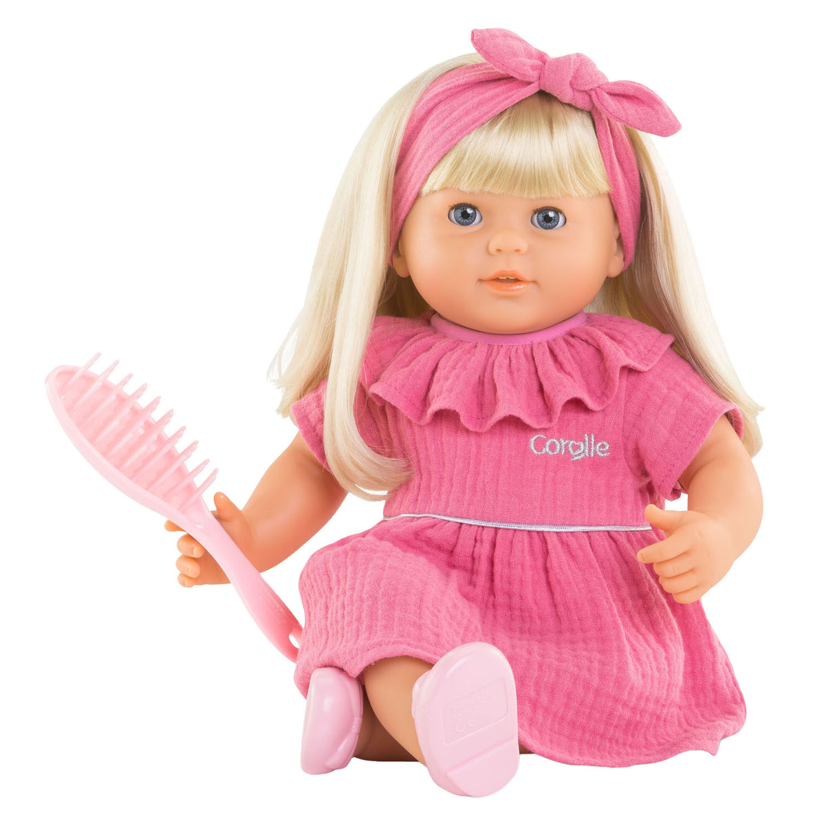 Corolle mon grand poupon poupée bébé cheveux longs - jade, 36cm