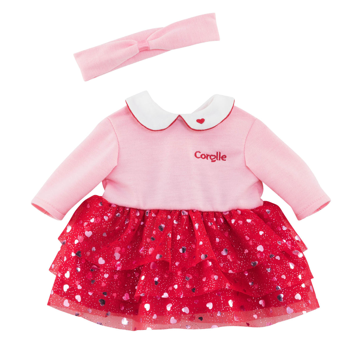 Robe et bandeau Corolle Mon Poupon Coeurs, 30 cm