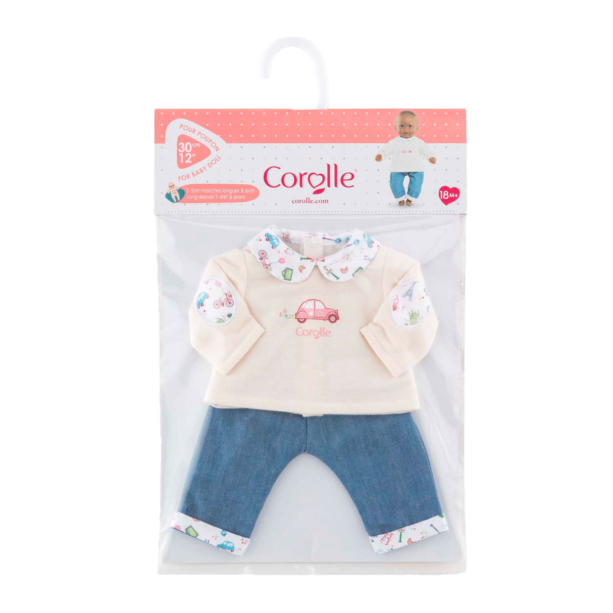 T-shirt et jean Corolle pour poupée bébé, 30cm