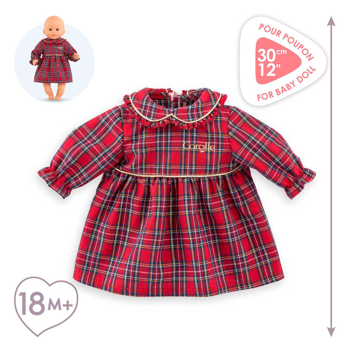 Robe Corolle Holidays pour poupée bébé, 30 cm
