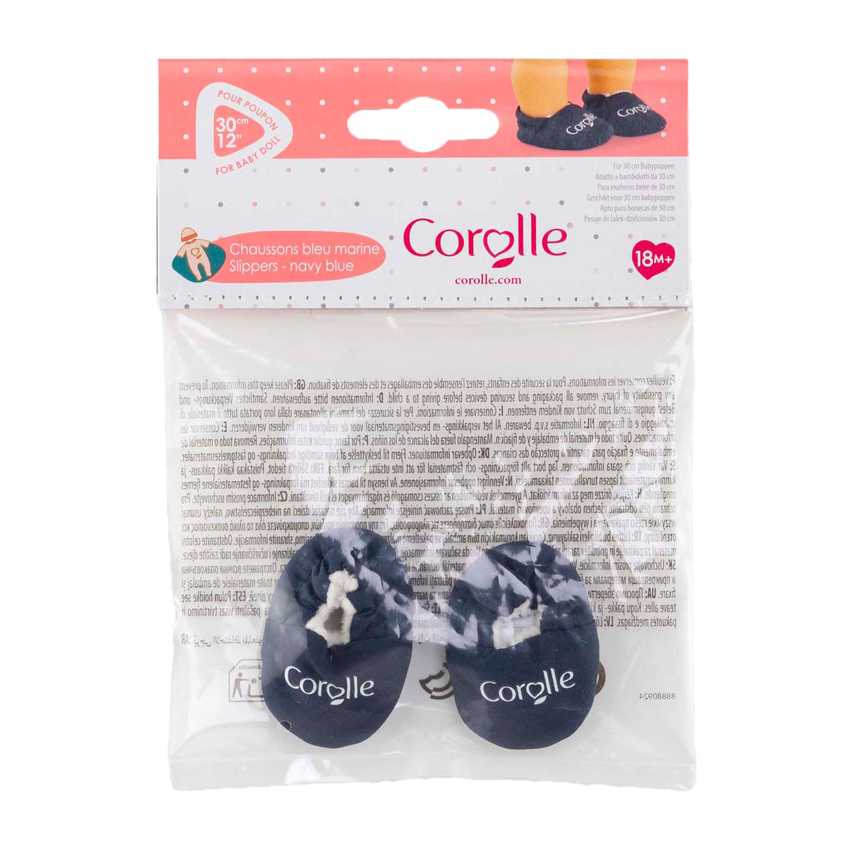 Chaussons Corolle bleu marine pour poupée bébé 30cm