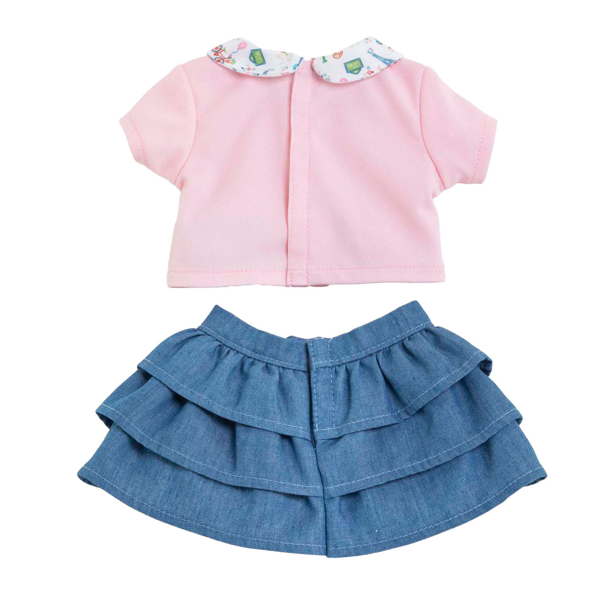 Jupe Corolle à volants et t-shirt pour poupée bébé, 36cm.