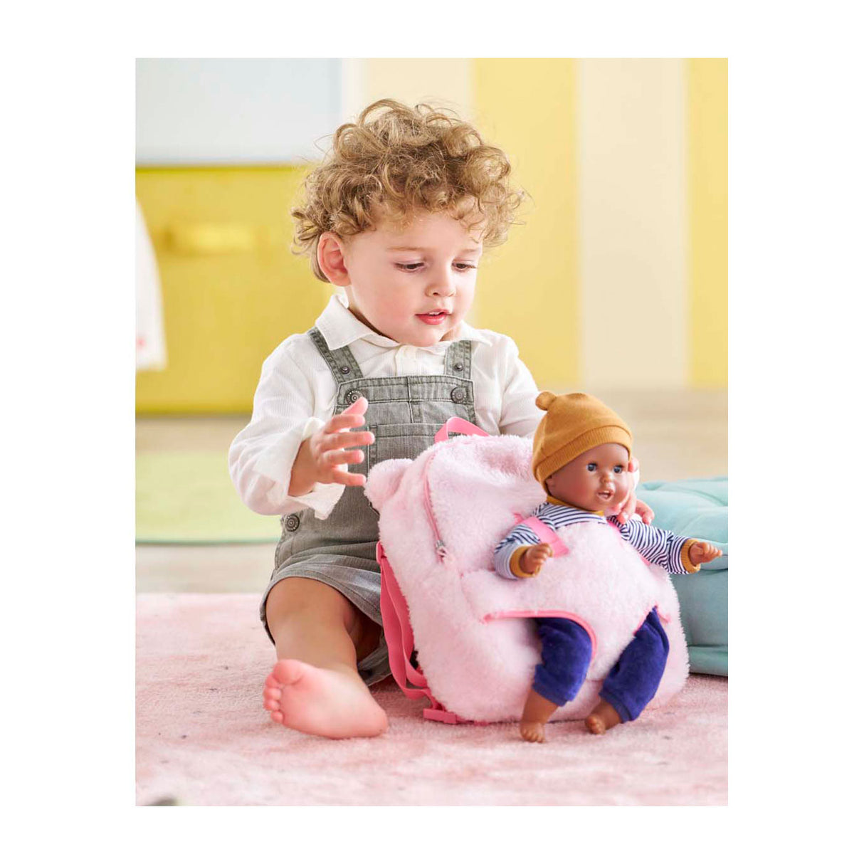 Sac à dos de transport poupée peluche rose Corolle, 30cm