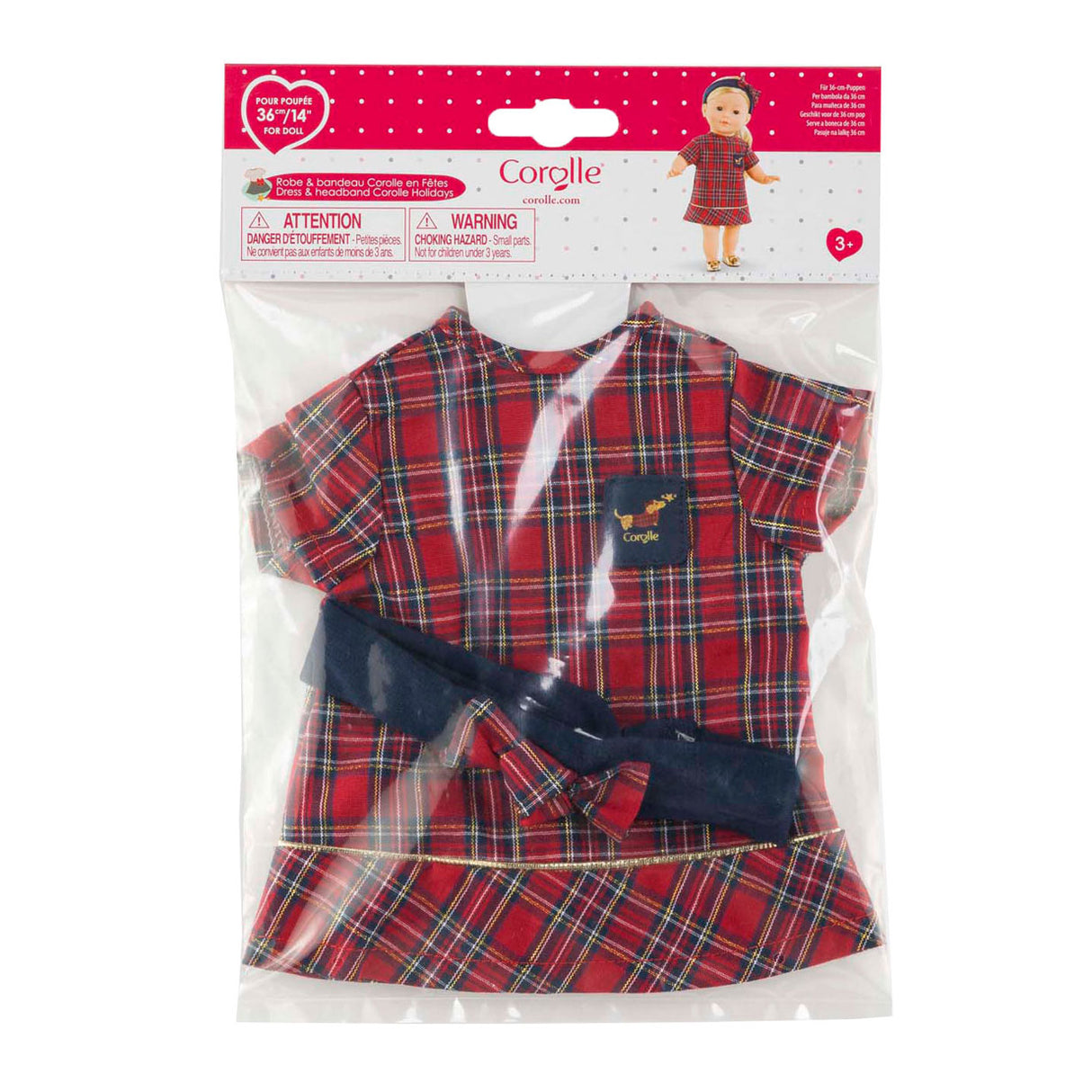 Robe de vacances et bandeau Corolle pour poupée bébé, 36cm