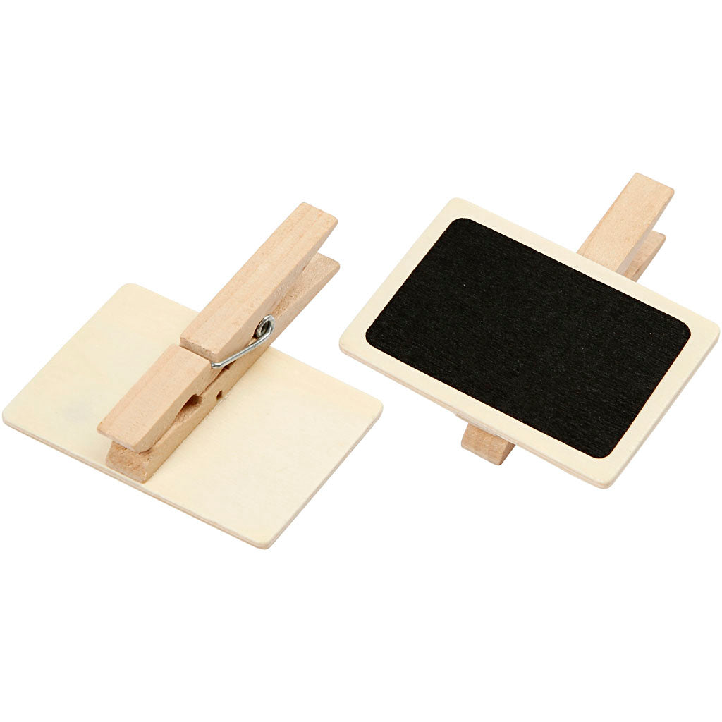Tableau noir Creativ company avec pinces à linge, taille 6,8x4,7 cm, 100 pièces 1 boîte