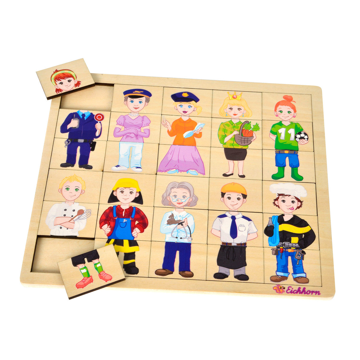 Puzzle en bois Eichhorn - métiers, 30 pcs.