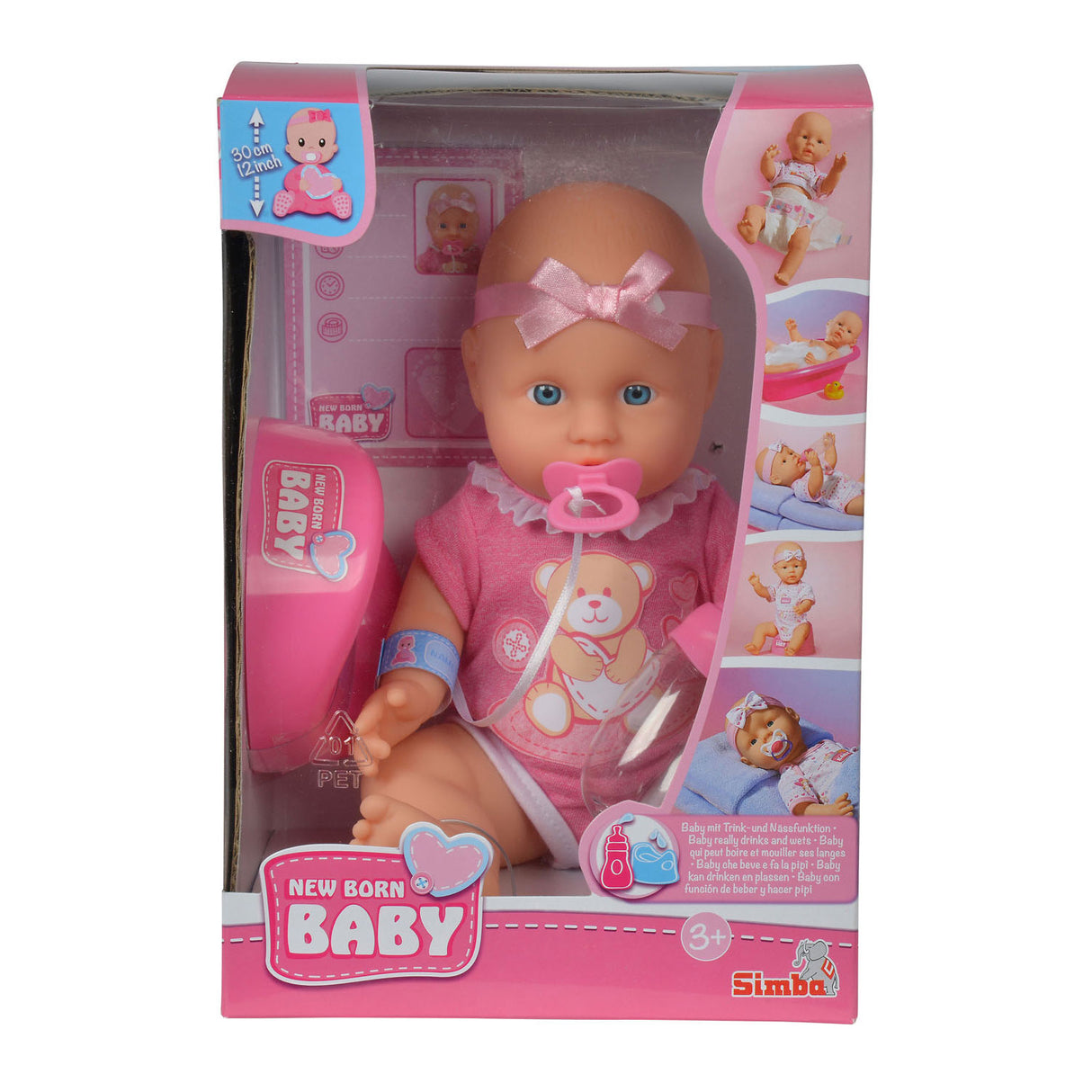 Poupée nouveau-né avec accessoires, 4 pcs.