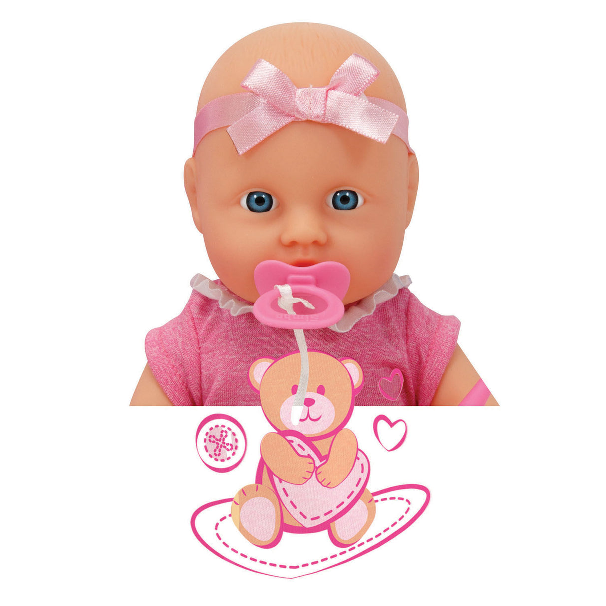Poupée nouveau-né avec accessoires, 4 pcs.