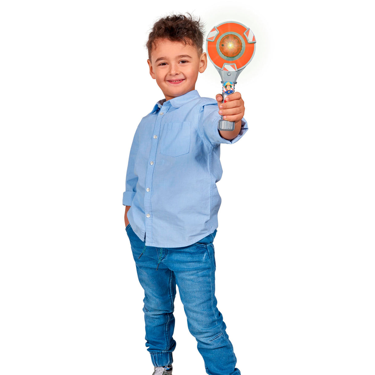 Panneau de signalisation jouet Sam le pompier Simba avec fonction lumineuse 24 cm.
