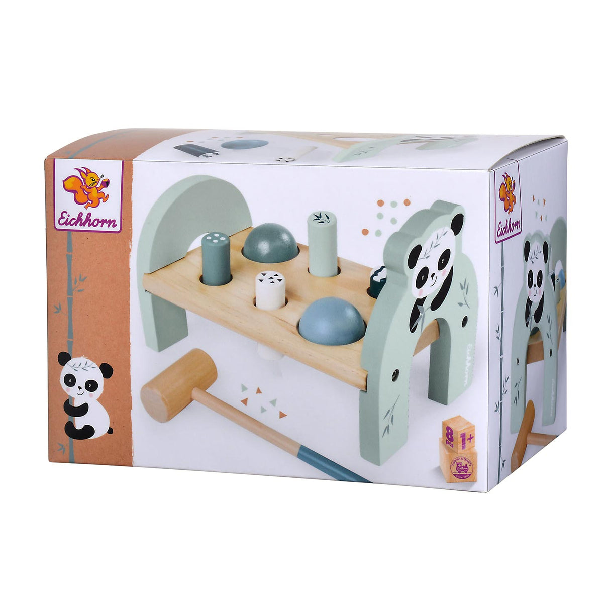 Eichhorn jouet en bois banc marteau panda - jouet éducatif pour enfants.