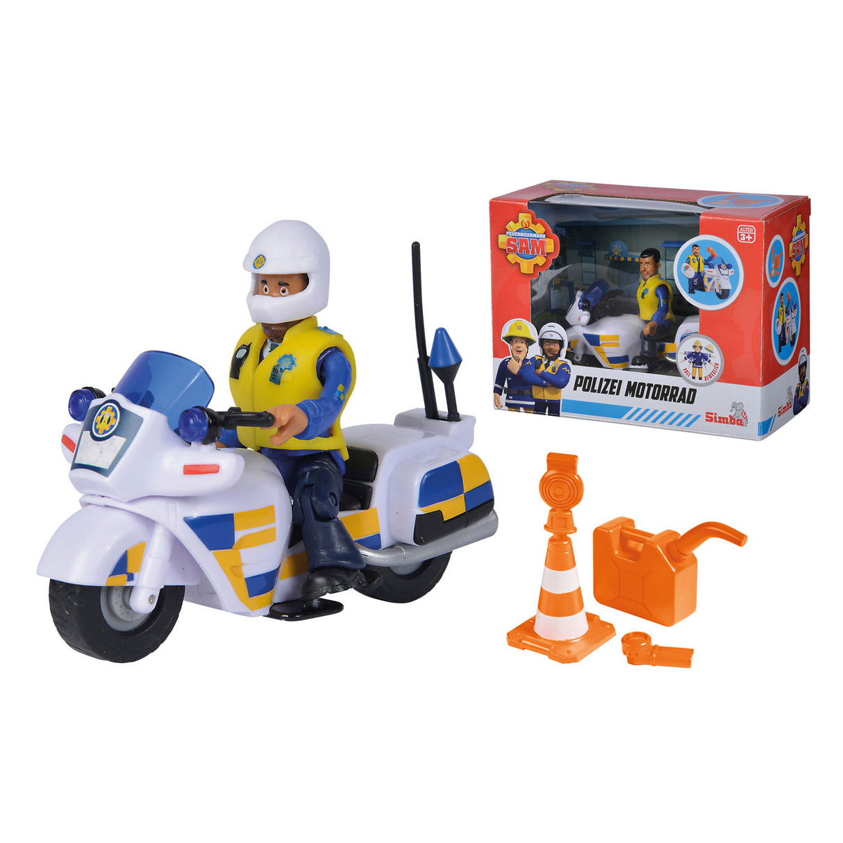 Simba pompier sam police moto