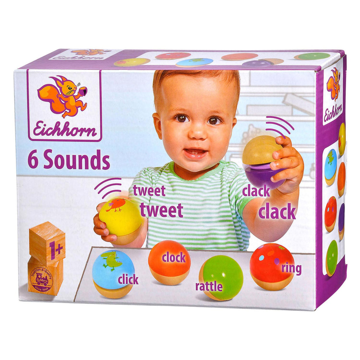 Boules musicales en bois Eichhorn, 6 pcs.