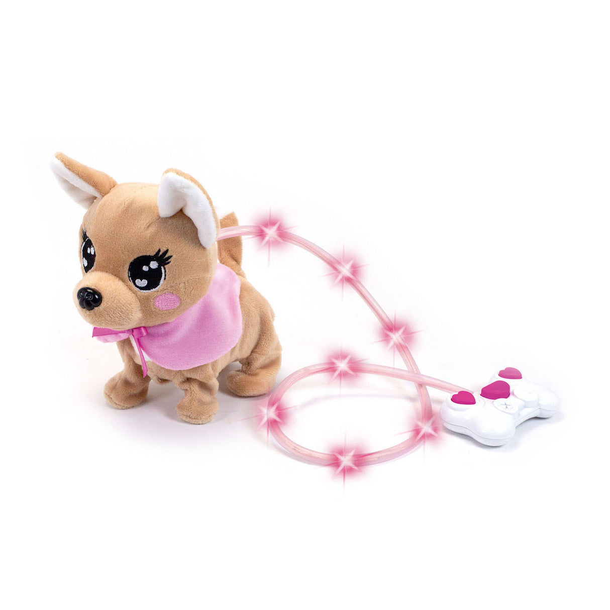 Simba chi chi aime un chien paresseux qui marche avec une télécommande