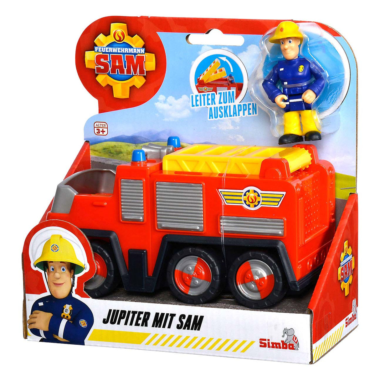 Fire de Simba Fireman Sam Jupiter avec Sam Figure