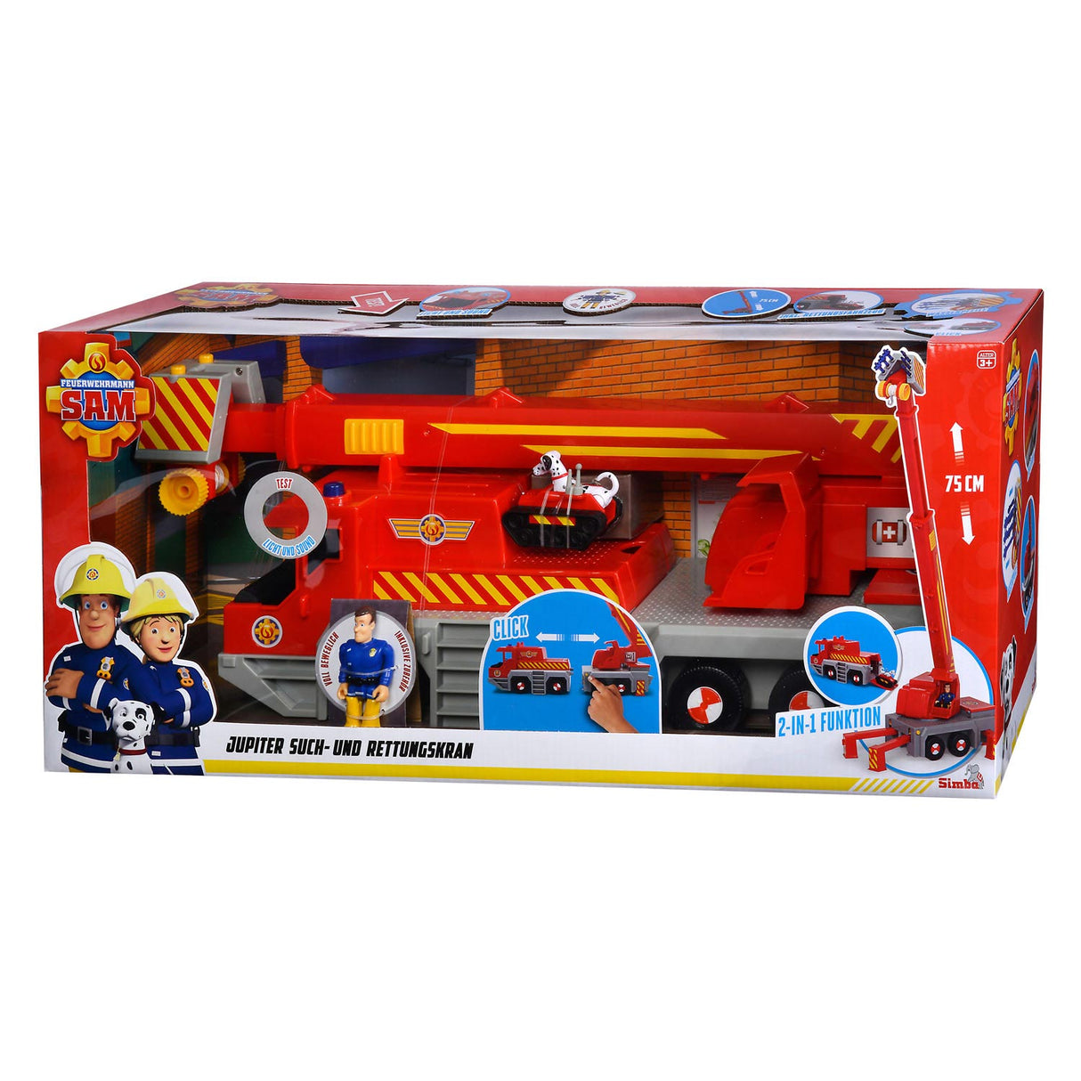 Simba pompier sam grue de sauvetage 2en1