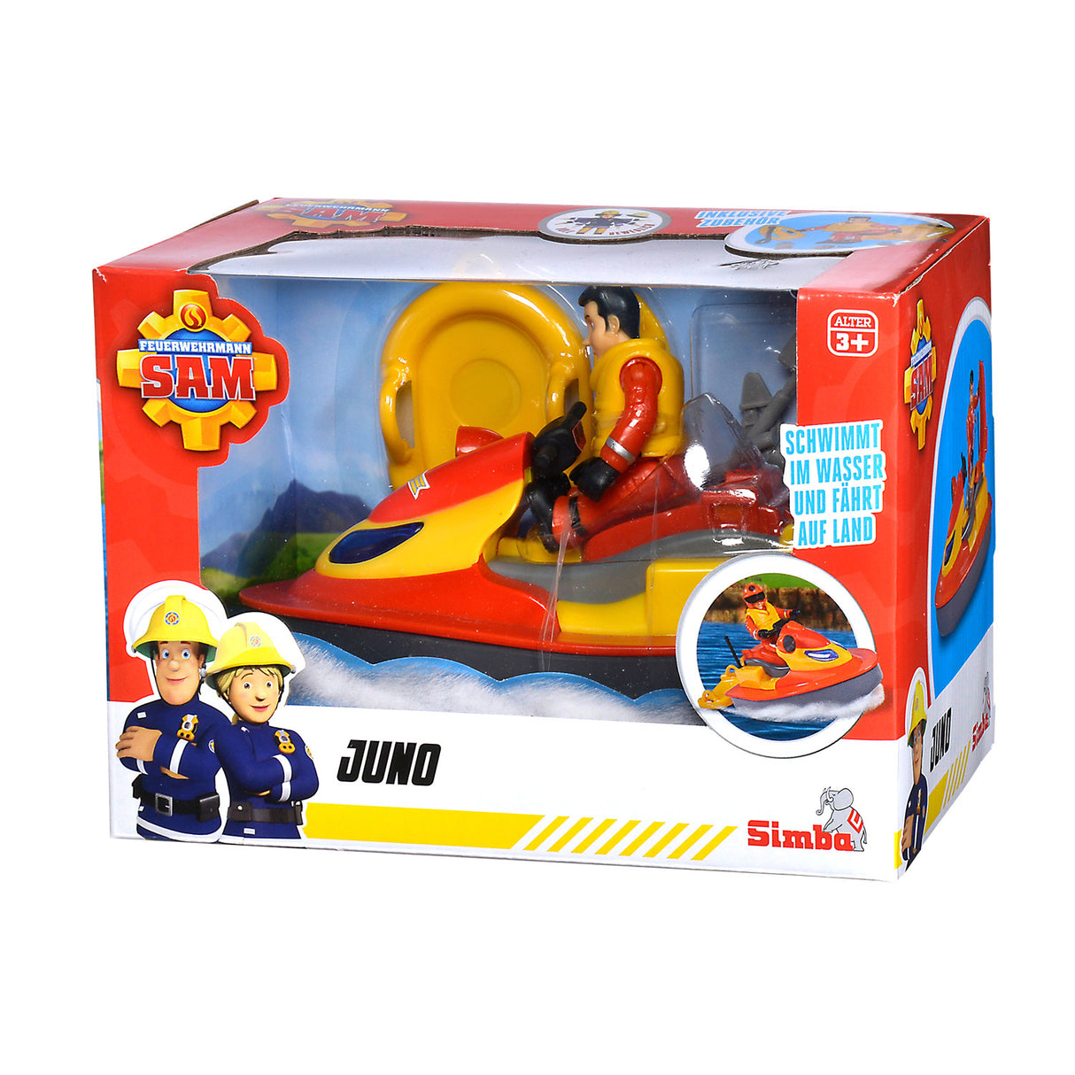 Simba pompier sam juno jet ski avec figurine