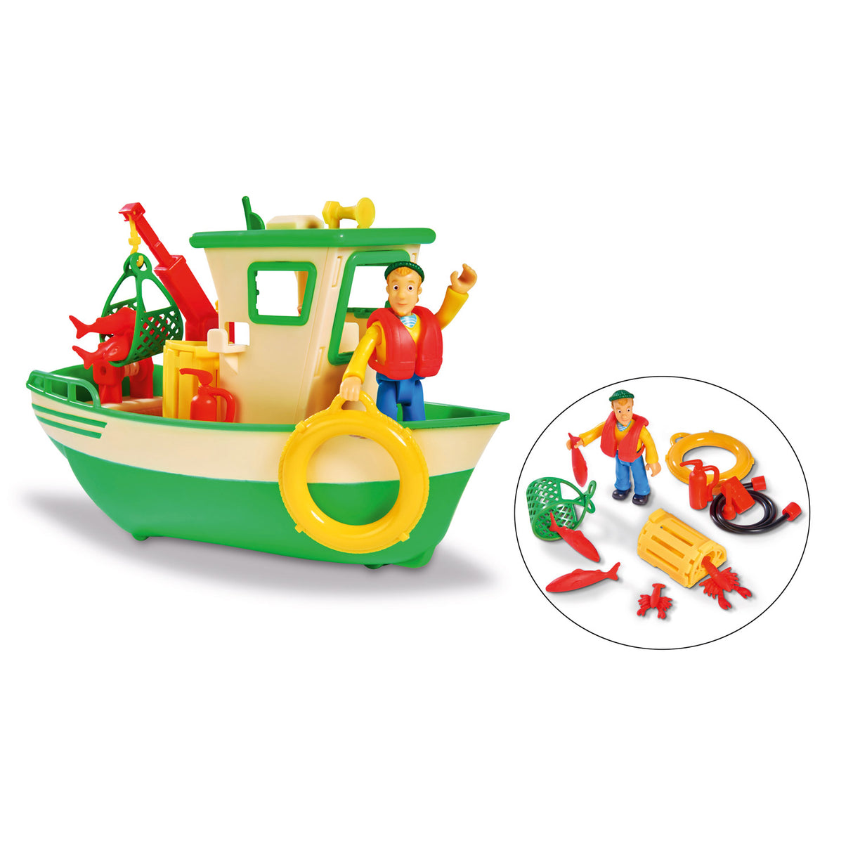 Simba, pompier, Sam Charlies, bateau de pêche avec figurine