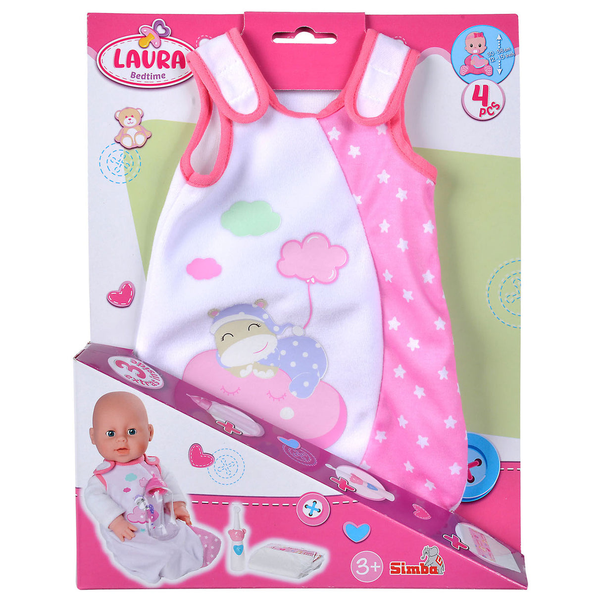 Ensemble de couchage et accessoires pour poupée bébé Simba Laura