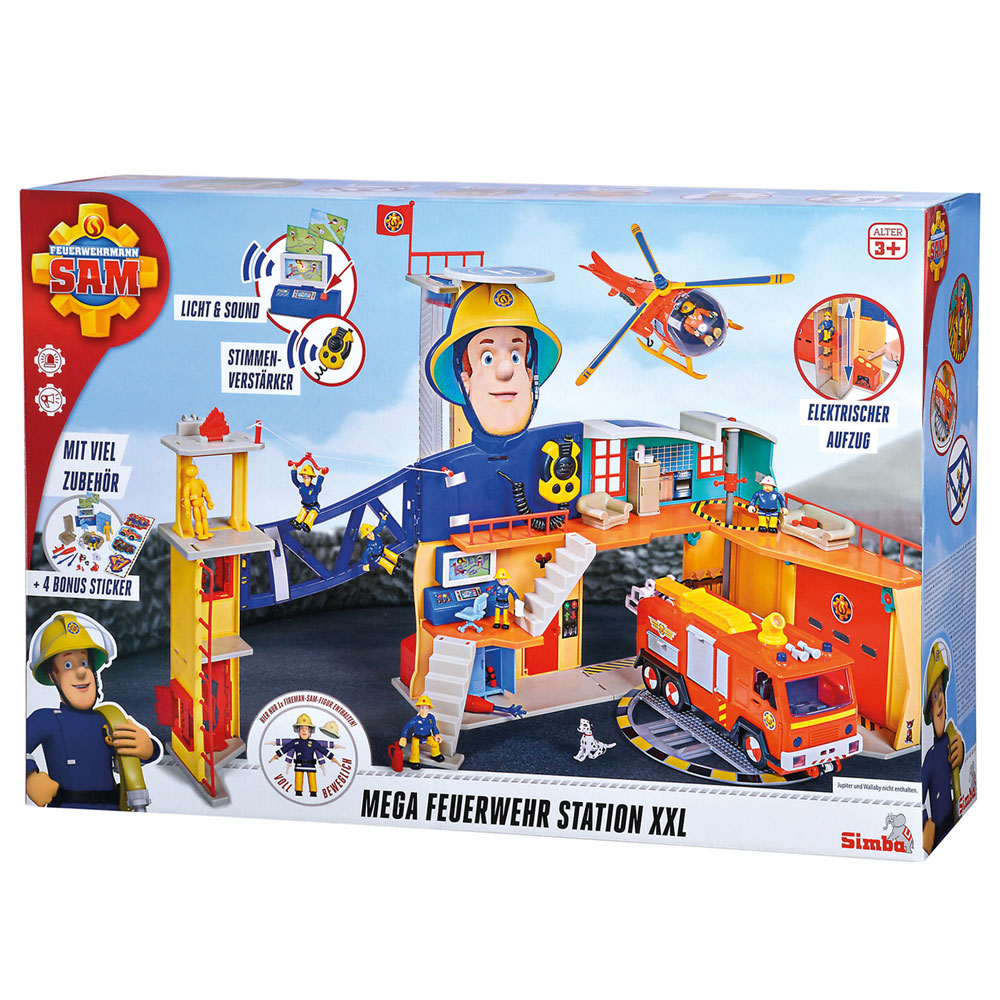 Simba pompier sam caserne de pompiers xxl ensemble de jouets avec lumière et son.